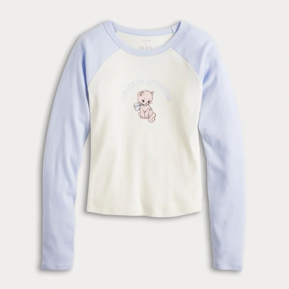 NEW Threads of Lux Kitty Graphic Long Sleeve Top‎